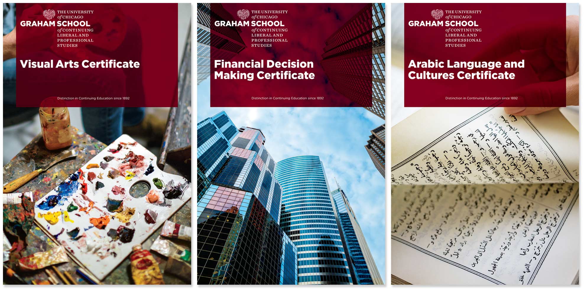 university-of-chicago-graham-school_brochure-covers.jpg Art Direction by: Bart Crosby, Crosby Associates
